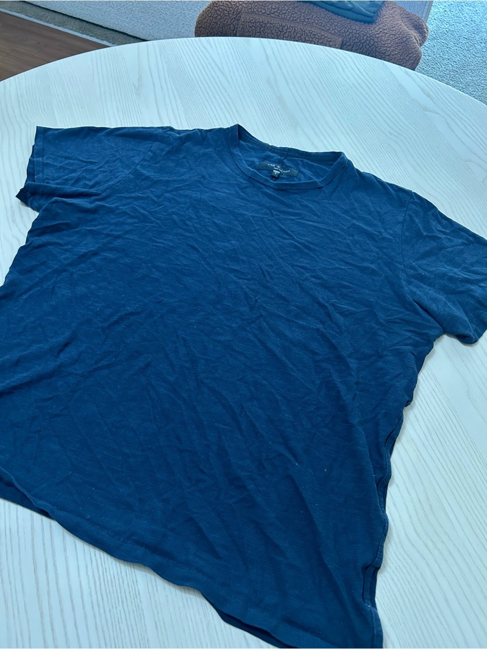 Rag & Bone Men's Dark Blue Short Sleeve Crewneck Tee